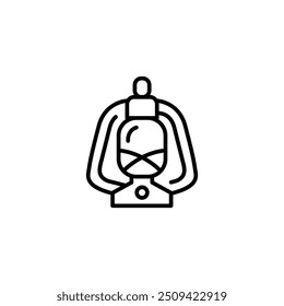 Lantern icon. Simple representation of a traditional lantern, evoking themes of classic lighting and outdoor adventure. Vector illustration