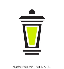 Lantern icon solid black green colour ramadan illustration vector element and symbol perfect.