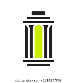Icono de linterna color verde sólido ramadán ilustración elemento vector y símbolo perfecto.