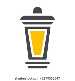 lantern icon solid grey yellow style ramadan illustration vector element and symbol perfect. Icon sign from modern collection for web.