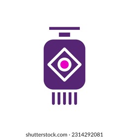 Icono de linterna sólido color púrpura chino nuevo año elemento vector y símbolo perfecto.