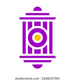 lantern icon solid purple yellow style ramadan illustration vector element and symbol perfect. Icon sign from modern collection for web.