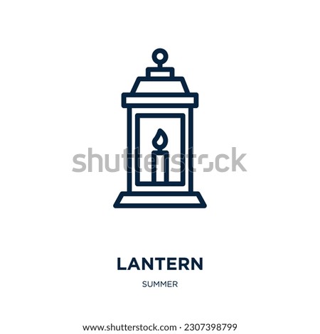 lantern icon from summer collection. Thin linear lantern, holiday, cartoon outline icon isolated on white background. Line vector lantern sign, symbol for web and mobile