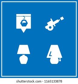lantern icon. This set with cannon, lamp and pins gondola vector icons for mobile and web