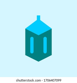 Lantern icon with trendy flat style isolated on background