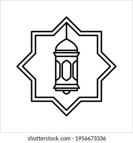 lantern icon vector illustration on White background. color editable