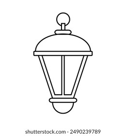 Lantern icon vector. Lamp illustration sign. Flashlight symbol. Arabian lamp logo.