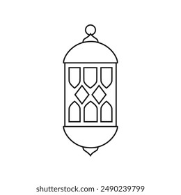 Lantern icon vector. Lamp illustration sign. Flashlight symbol. Arabian lamp logo.