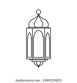 Lantern icon vector. Lamp illustration sign. Flashlight symbol. Arabian lamp logo.