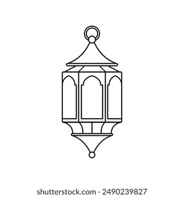 Lantern icon vector. Lamp illustration sign. Flashlight symbol. Arabian lamp logo.