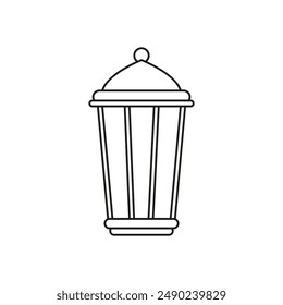 Lantern icon vector. Lamp illustration sign. Flashlight symbol. Arabian lamp logo.