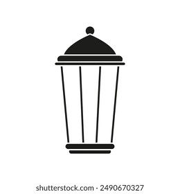 Lantern icon vector. Lamp illustration sign. Flashlight symbol. Arabian lamp logo.