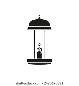 Lantern icon vector. Lamp illustration sign. Flashlight symbol. Arabian lamp logo.