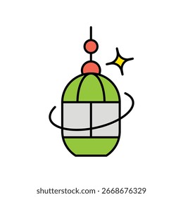 Lantern icon with white background vector stock illustration