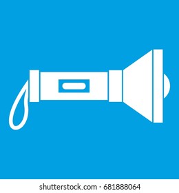Lantern icon white isolated on blue background vector illustration