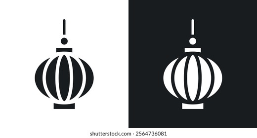 Lantern icons in flat syle