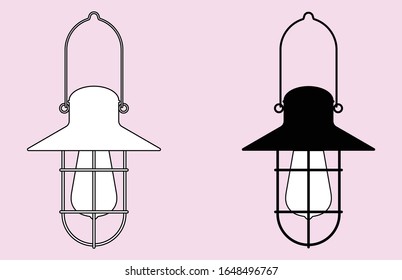 Lantern icons on light pink background