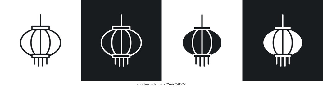 Lantern icons in Thin line black color. flat simple vector symbols illustration.