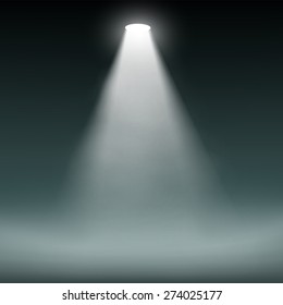 Lantern illuminates the dark background. Vector image.