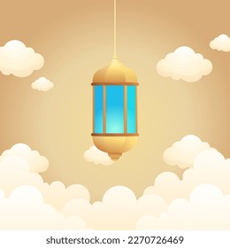 diseño de ilustración de linterna. para ornamentos temáticos, tarjetas de felicitación, banners y fondos de Ramadán