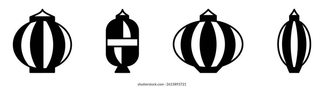 Lantern illustration. Lantern icon vector set. Design for business. Stock vector.