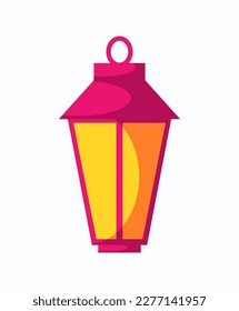 lantern illustration. islamic lantern, islamic symbol, great for ramadan celebration icon. in 2d flat style.