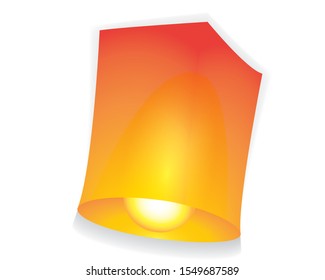 Lantern isolated. Happy festival decoration element. Night sky floating lamp. Symbol victory of light for greetings card, flyers, invitation, posters, brochure, banners, calendar, advertising design