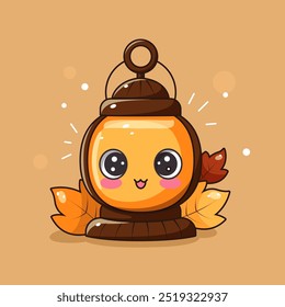 lantern in kawaii style, vector illustration