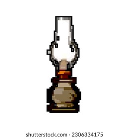lantern kerosene lamp game pixel art retro vector. bit lantern kerosene lamp. old vintage illustration