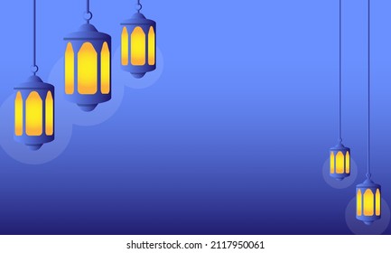 lantern lamp background vector design, to decorate ramadan theme.