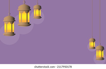 lantern lamp background vector design, to decorate ramadan theme.