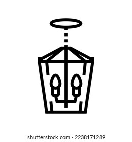 lantern lamp ceiling line icon vector. lantern lamp ceiling sign. isolated contour symbol black illustration