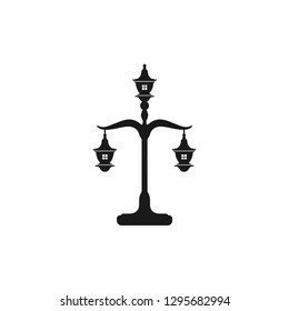 Lantern lamp logo design inspiration isolated in black color