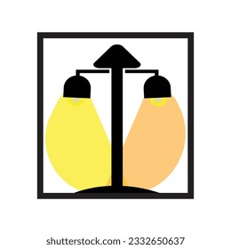 Lantern Lamp Logo Design, Life Lighting Vector, Lamp Logo Illustration, Product Brand, Retro Vintage