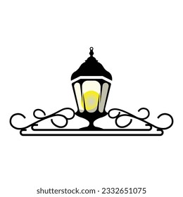 Lantern Lamp Logo Design, Life Lighting Vector, Lamp Logo Illustration, Product Brand, Retro Vintage