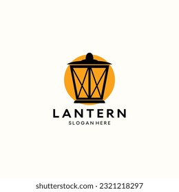 lantern lamp logo design. lantern lamp logo vector. lantern illustration