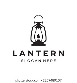 Lantern lamp logo, street lamp,vintage fire lantern.Logo for business, restaurant.