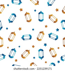 lantern lamp ramdan seamless pattern background