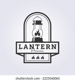 diseño de ilustración de estilo retro y vintage de la silueta de la lámpara de linterna
