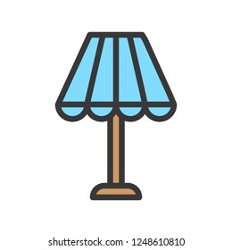 Lantern or lamp vector icon, filled design editable stroke