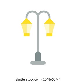 Lantern or lamp vector icon, flat design