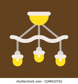 Lantern or lamp vector icon, flat design