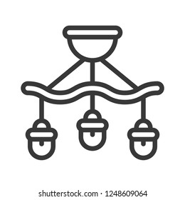 Lantern or lamp vector icon, line design editable stroke