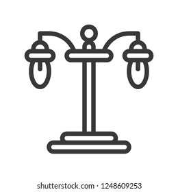 Lantern or lamp vector icon, line design editable stroke