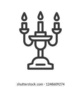 Lantern or lamp vector icon, line design editable stroke