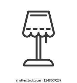 Lantern or lamp vector icon, line design editable stroke
