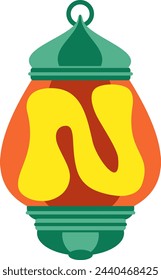 Linterna Lampion Letra Alfabeto Vector Elemento