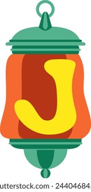 Lantern Lampion Letter Alphabet Vector Element