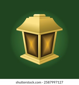 lantern lamps, illustrations of various shapes of lantern lamps, isolated lantern lamp models on a dark green background, suitable for use as ornaments for Ramadan, Eid al-Fitr, and etc.