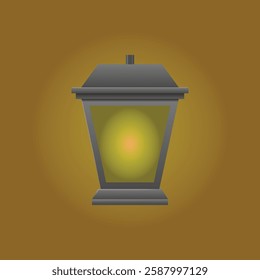 lantern lamps, illustrations of various shapes of lantern lamps, isolated lantern lamp models on a dark orange background, suitable for use as ornaments for Ramadan, Eid al-Fitr, and etc.